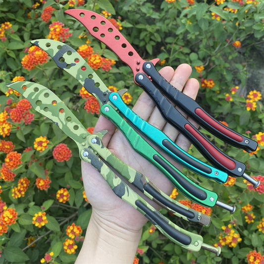 Sharp Blade 4 Color Balisong Butterfly Knife Trainer