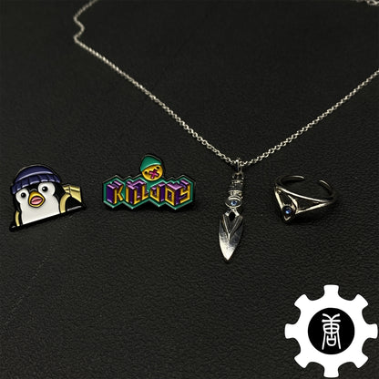 Jett Kunai Necklace Sage Ring Surprised Penguin Spray Killjoy Spray Pin Cool Gift