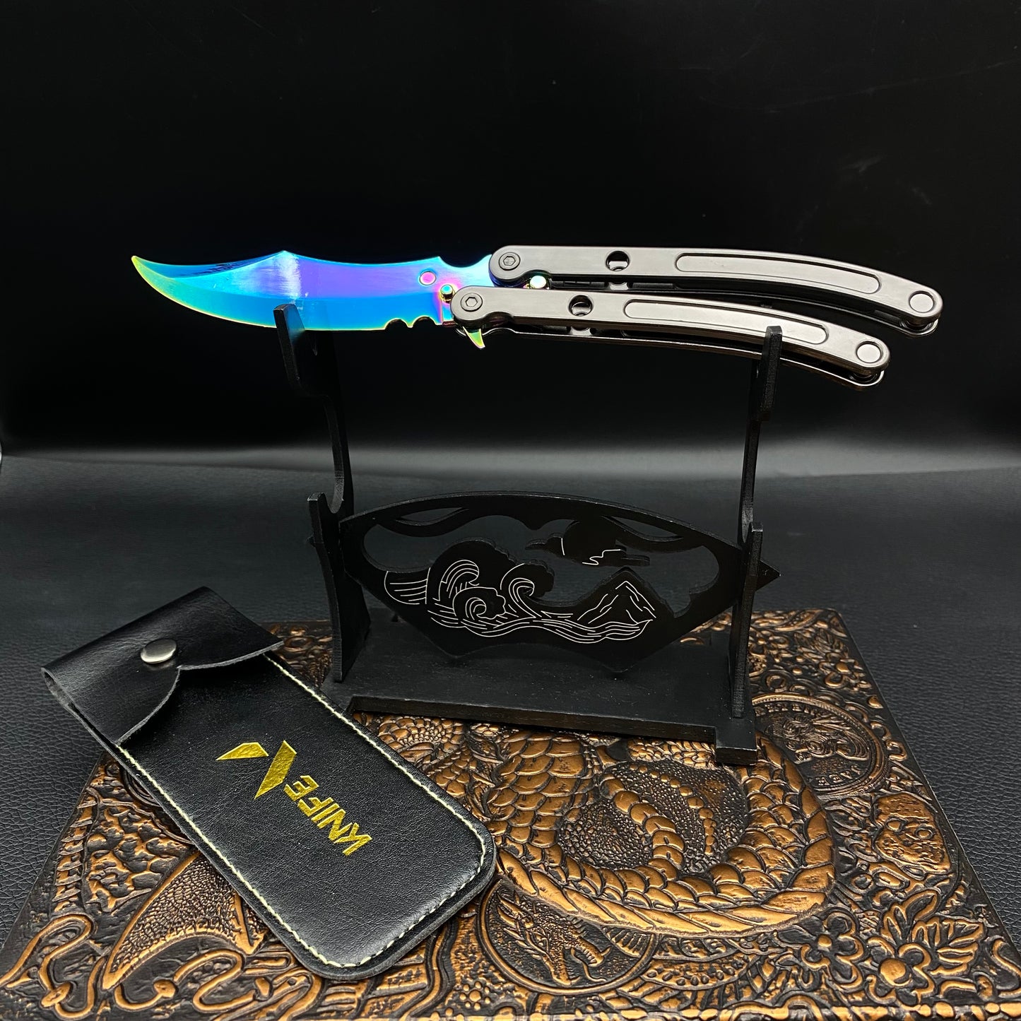 Metal Black Market Butterfly Knife Balisong Replica 2 In 1 Pack