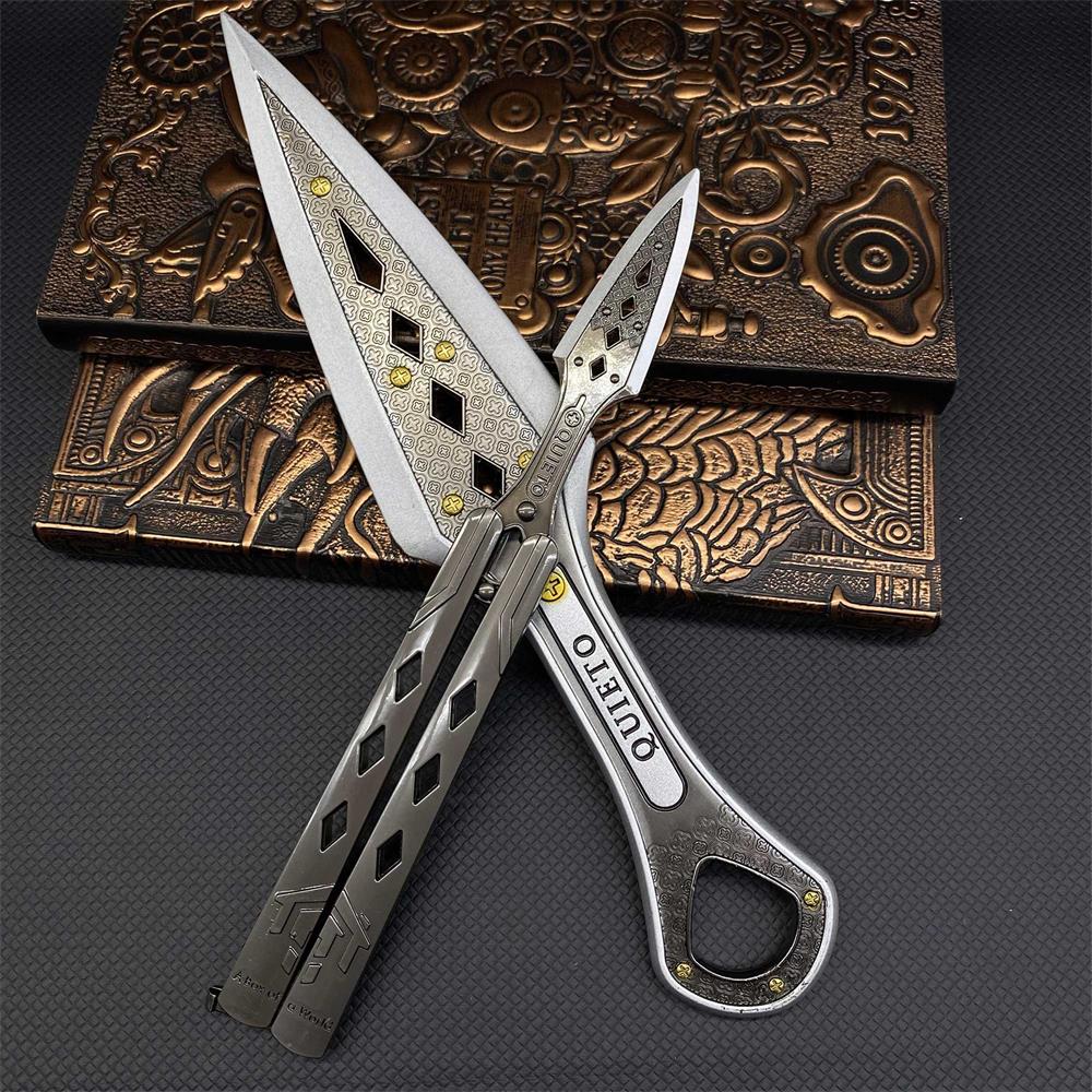 White Wraith Kunai Wraith Blunt Blade Balisong 2 in 1 Pack