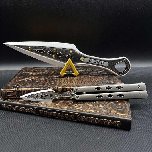 White Wraith Kunai Wraith Blunt Blade Balisong 2 in 1 Pack