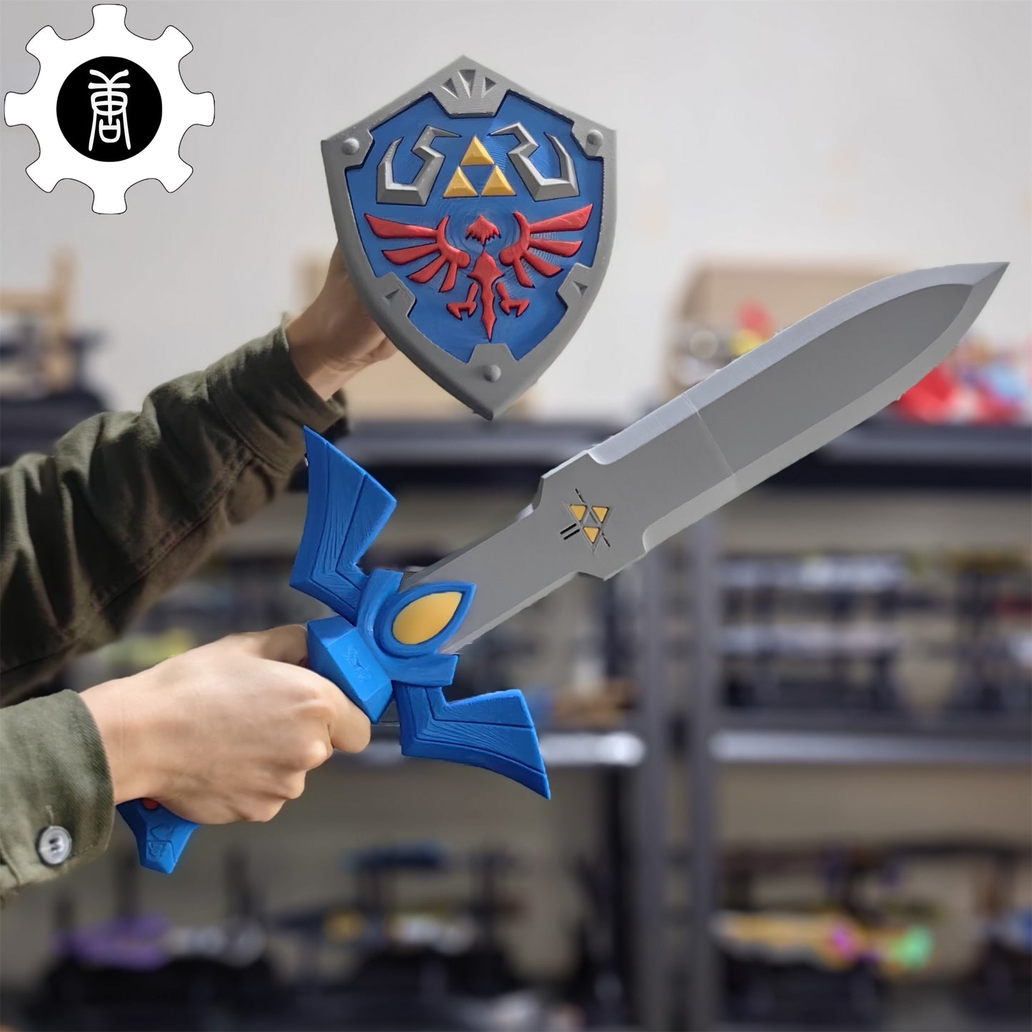 3D-Printed Link Master Sword Hylian Shield Replica