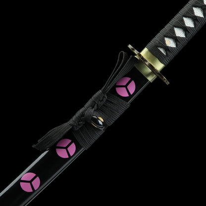 Zoro Shusui Katana Legendary Pirate Black Blade Replica 2 Hamon Option
