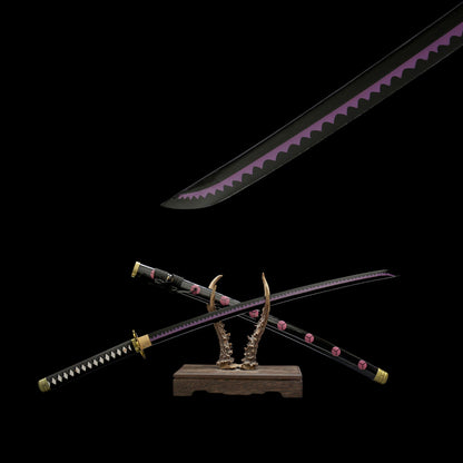 Zoro Shusui Katana Legendary Pirate Black Blade Replica 2 Hamon Option