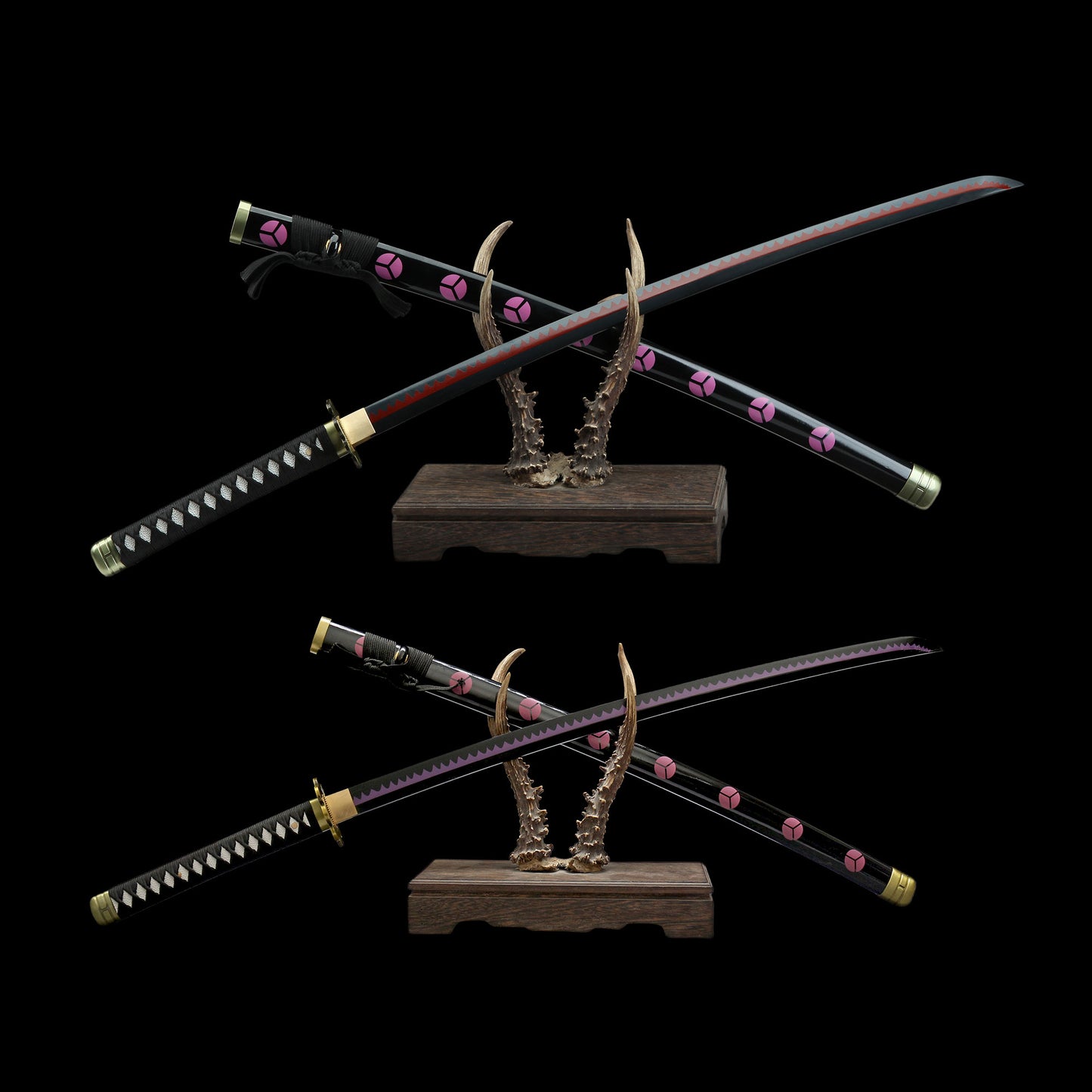 Zoro Shusui Katana Legendary Pirate Black Blade Replica 2 Hamon Option