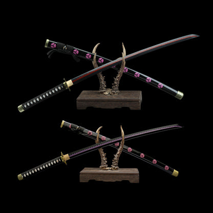 Zoro Shusui Katana Legendary Pirate Black Blade Replica 2 Hamon Option