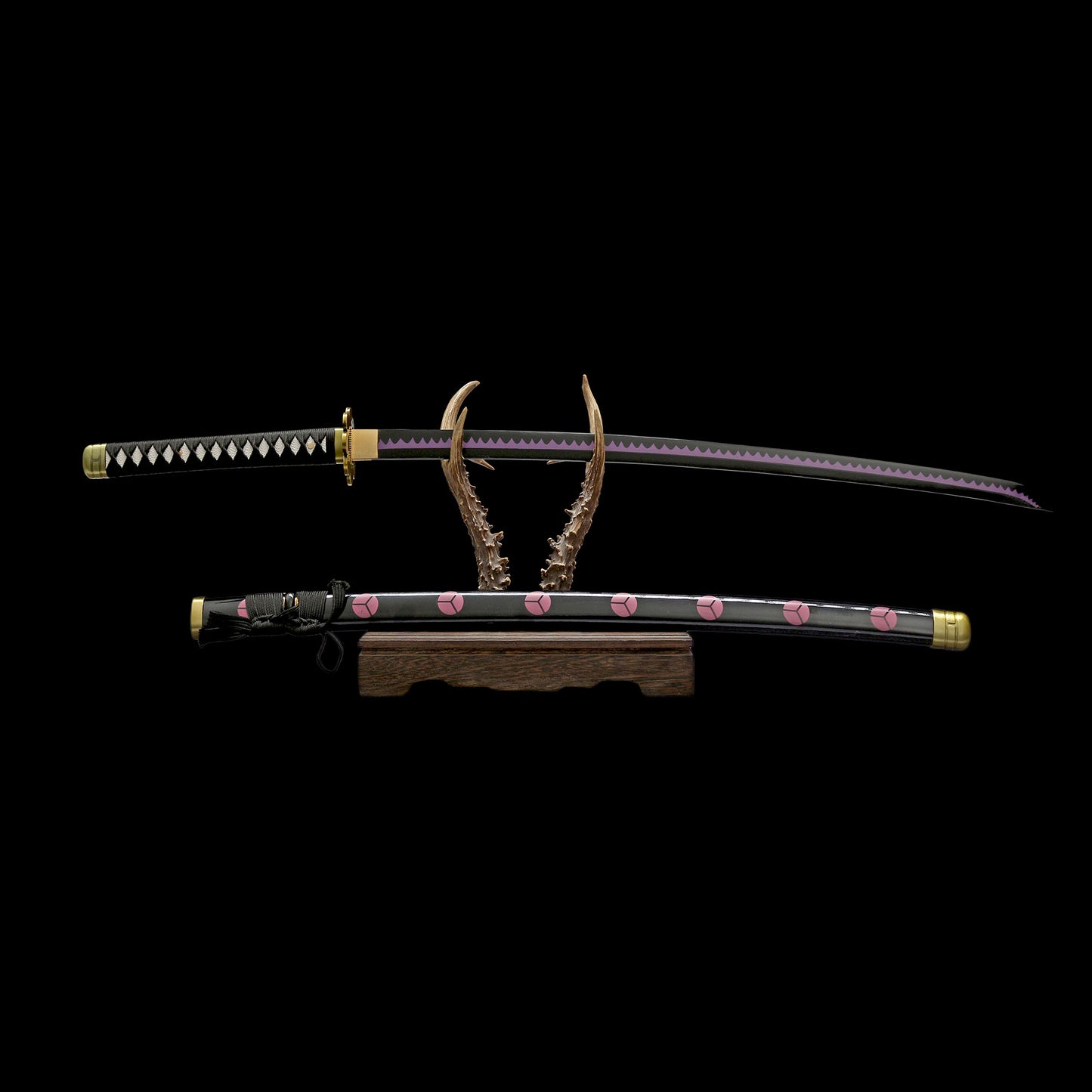 Zoro Shusui Katana Legendary Pirate Black Blade Replica 2 Hamon Option