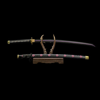 Zoro Shusui Katana Legendary Pirate Black Blade Replica 2 Hamon Option