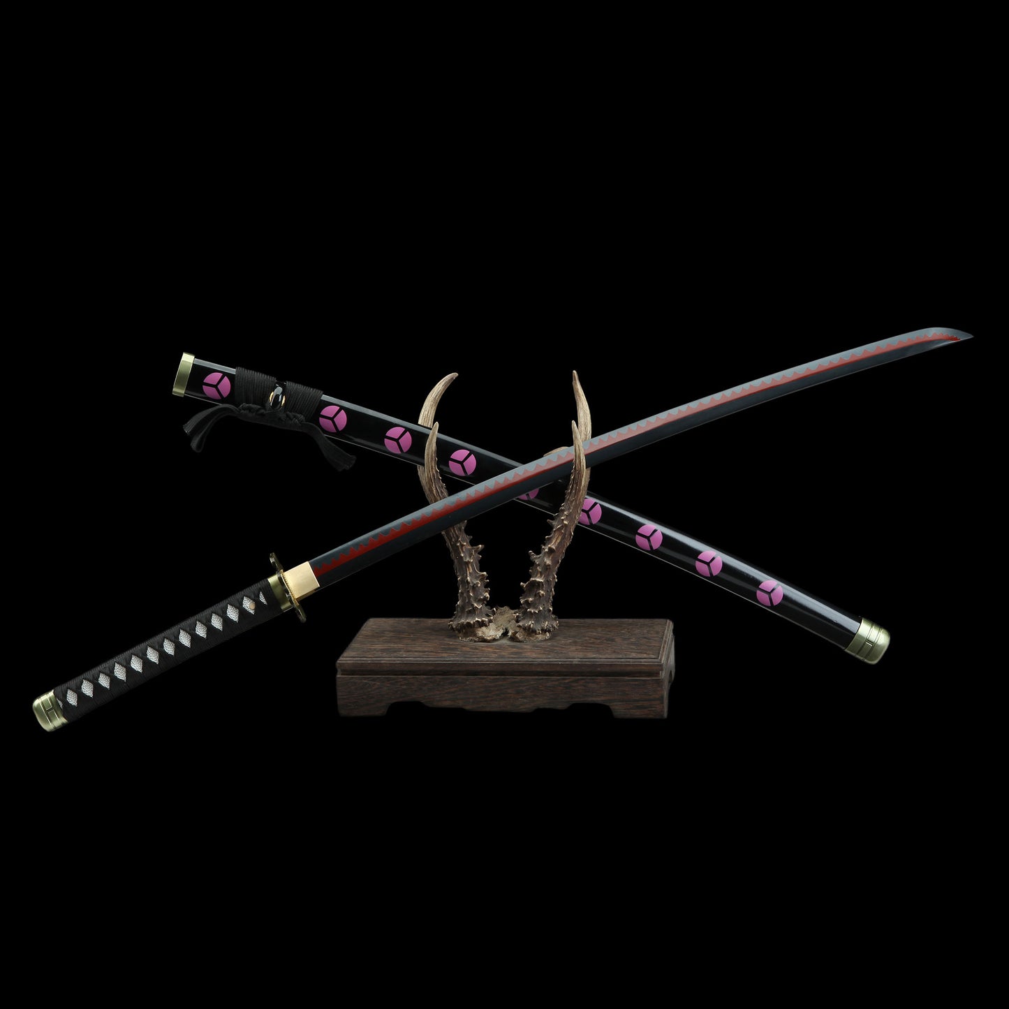 Zoro Shusui Katana Legendary Pirate Black Blade Replica 2 Hamon Option