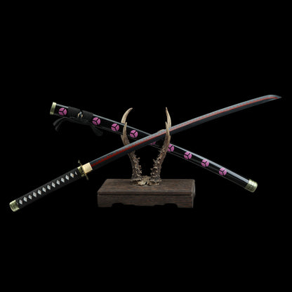Zoro Shusui Katana Legendary Pirate Black Blade Replica 2 Hamon Option