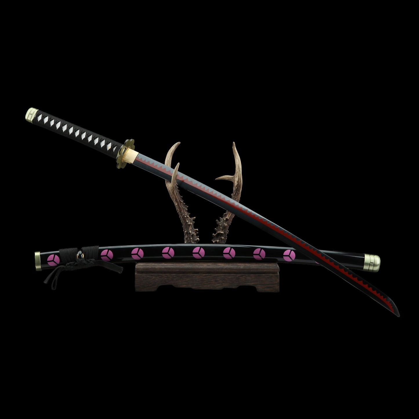 Zoro Shusui Katana Legendary Pirate Black Blade Replica 2 Hamon Option