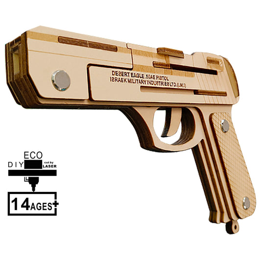 DIY 3D Desert Eagle Rubber Band Gun Solid Puzzle Board