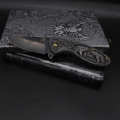 Brown Bear 3D Relief Folding Knife