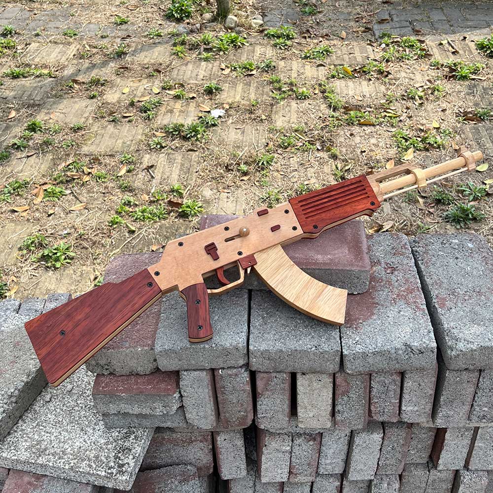 AK47 Wooden Replica Rubber Band Gun Model Kit