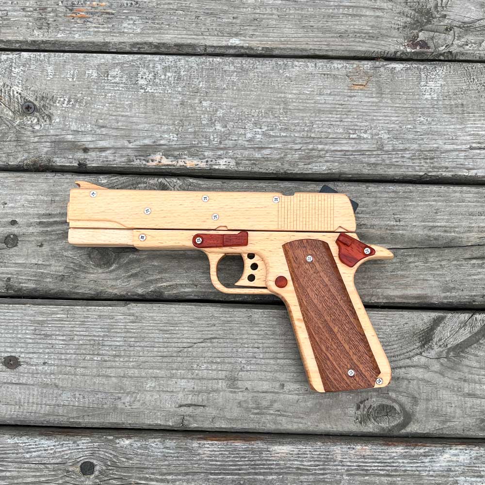 Assembled M1911 Wooden Replica Rubber Band Gun