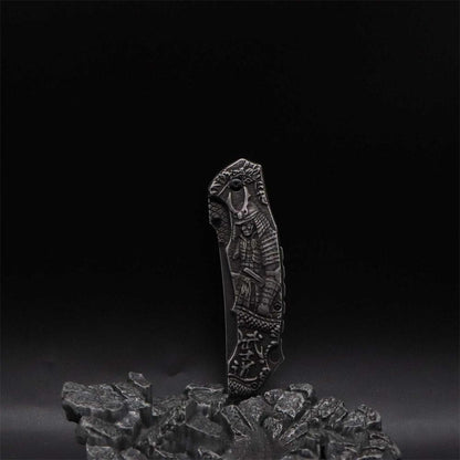 3D Samurai Sculpture Folding Knife