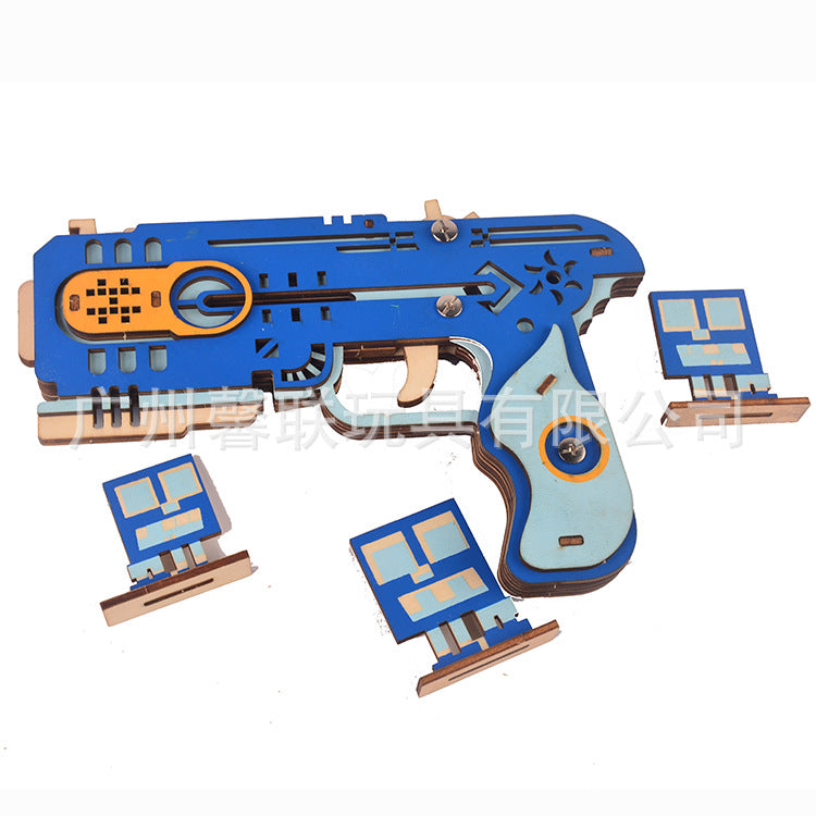 3D Rubber Band Gun Simple Package Puzzle Toy DIY Pistol
