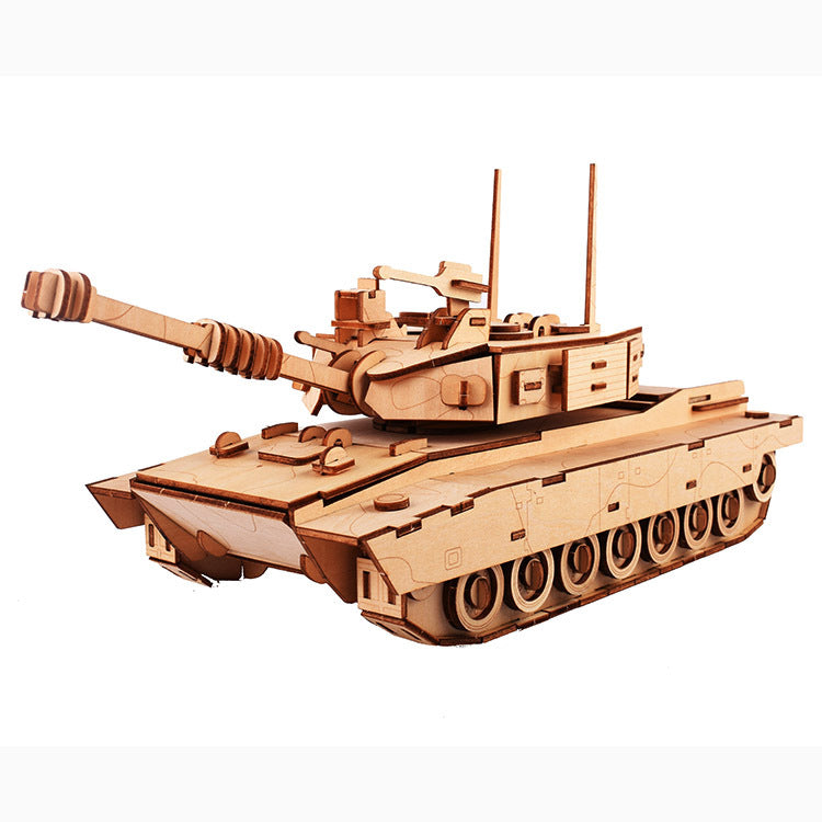 DIY 3D M1 Abrams Tank Wooden Puzzle Kit