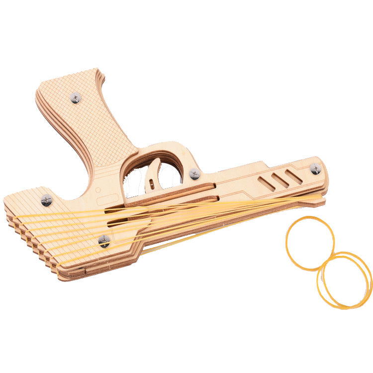 DIY 3D Semi-auto Rubber Band Pistol Wooden Puzzle Kit