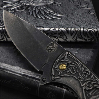 Brown Bear 3D Relief Folding Knife