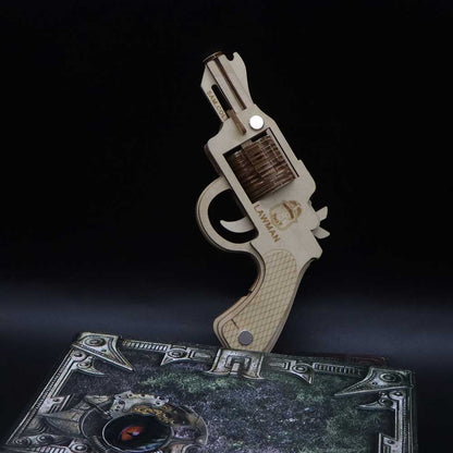 Assembled Colt Law Enforcement Officer Wooden Rubber Band Gun Model Kit