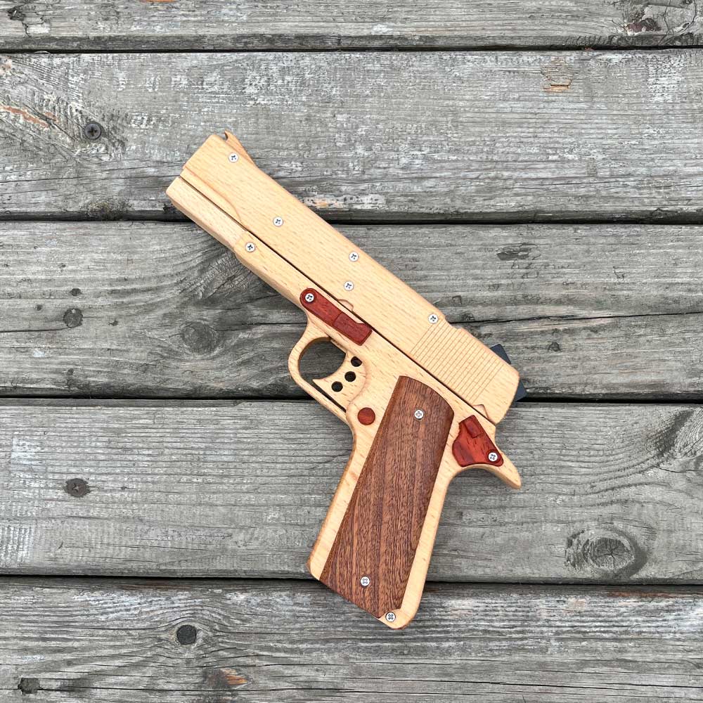 Assembled M1911 Wooden Replica Rubber Band Gun