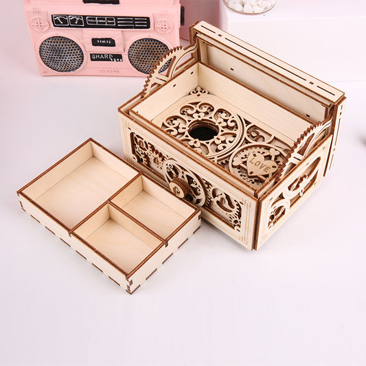 Wooden Music Box 3D Puzzle Creative Double Magic Box