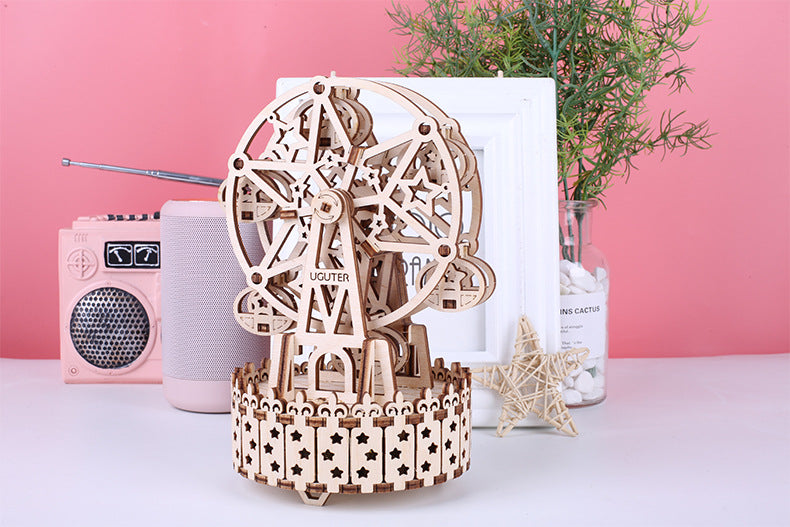 3D Wooden Assembled Mirage Ferris Wheel Music Box Model Kit