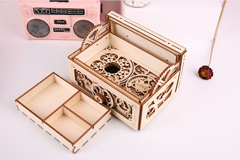 Wooden Music Box 3D Puzzle Creative Double Magic Box