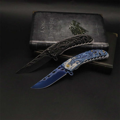 3D Western Dragon Folding Knife