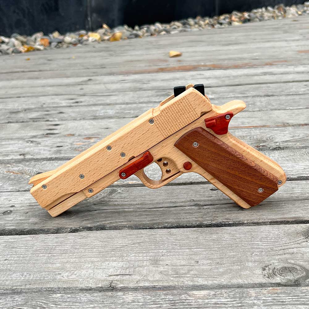 Assembled M1911 Wooden Replica Rubber Band Gun