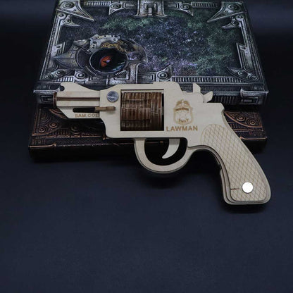 Assembled Colt Law Enforcement Officer Wooden Rubber Band Gun Model Kit