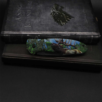 Male Deer Folding Knife Portable Camping Tool