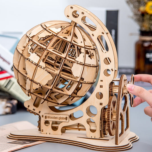 Rotatable 3D Globe Laser Cutting Wooden Puzzle Kit