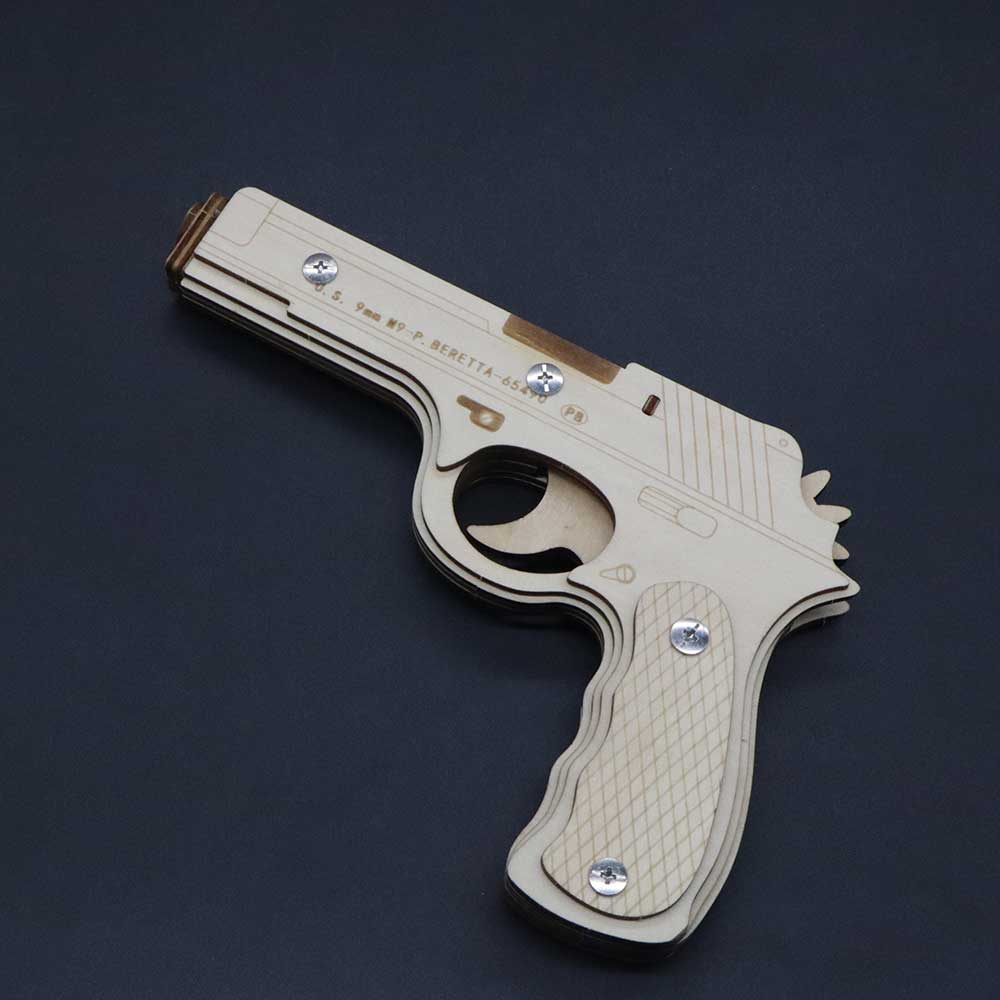 Assembled Beretta Wooden Rubber Band Gun Model Kit