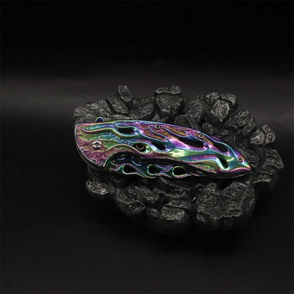 Fantastic Flame Shape Folding Knife