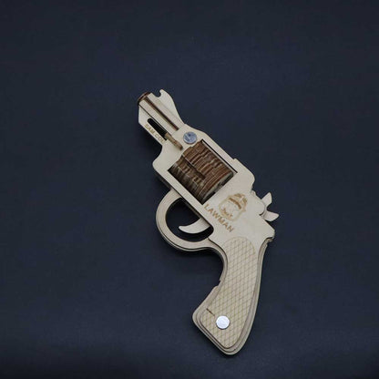 Assembled Colt Law Enforcement Officer Wooden Rubber Band Gun Model Kit