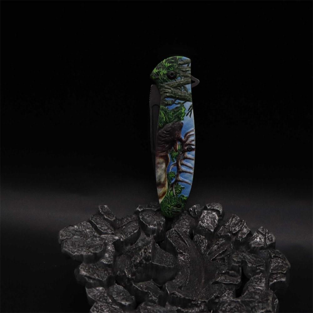Male Deer Folding Knife Portable Camping Tool
