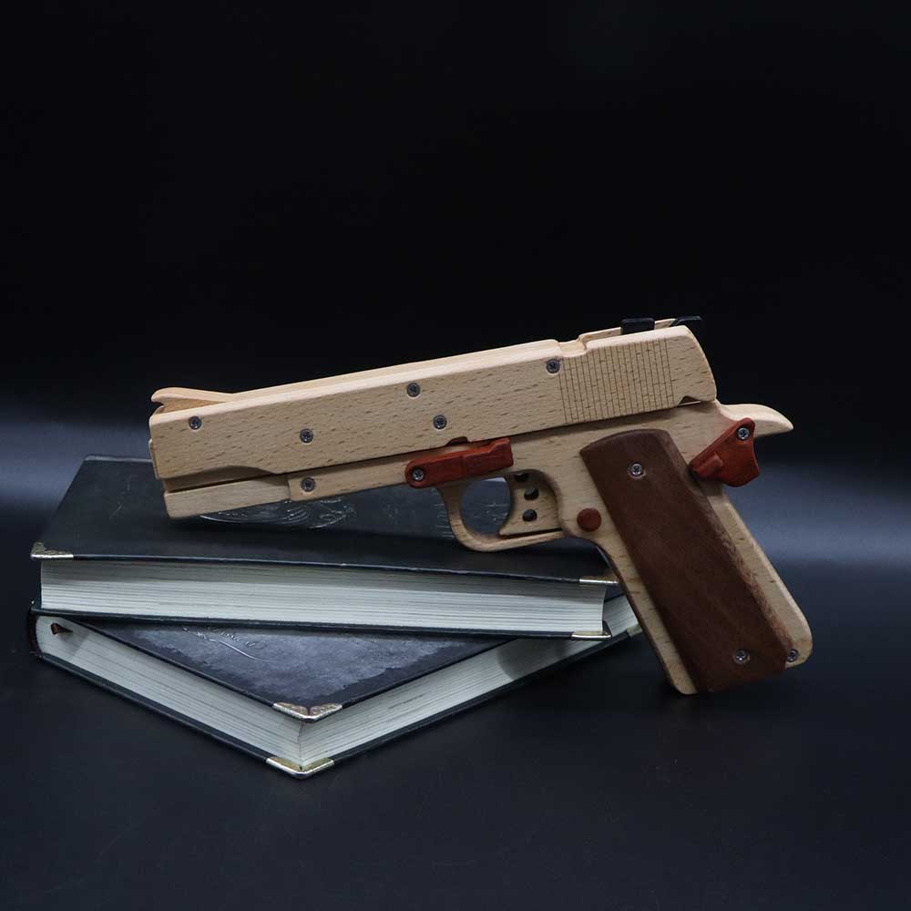 Assembled M1911 Wooden Replica Rubber Band Gun