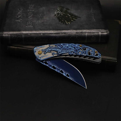 3D Western Dragon Folding Knife