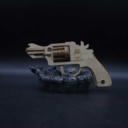 Assembled Colt Law Enforcement Officer Wooden Rubber Band Gun Model Kit