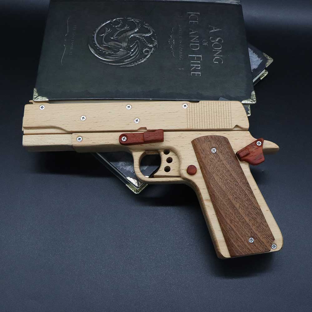 Assembled M1911 Wooden Replica Rubber Band Gun