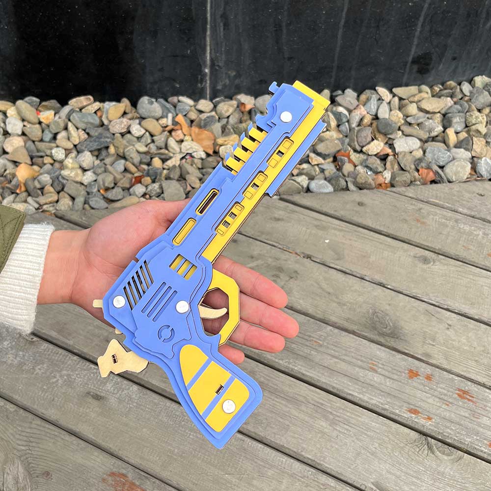 Battle Wolf 3D Gun Puzzle Wooden Rubber Band Gun Model Kit