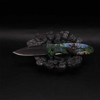 Male Deer Folding Knife Portable Camping Tool