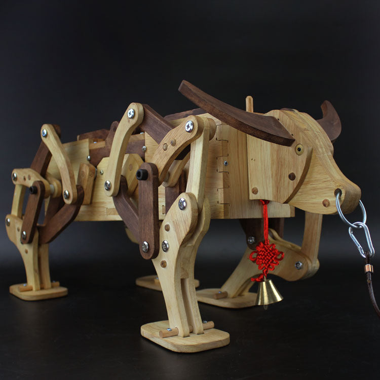 Handmade Three Kingdom Walking Wooden Ox Model Kit 