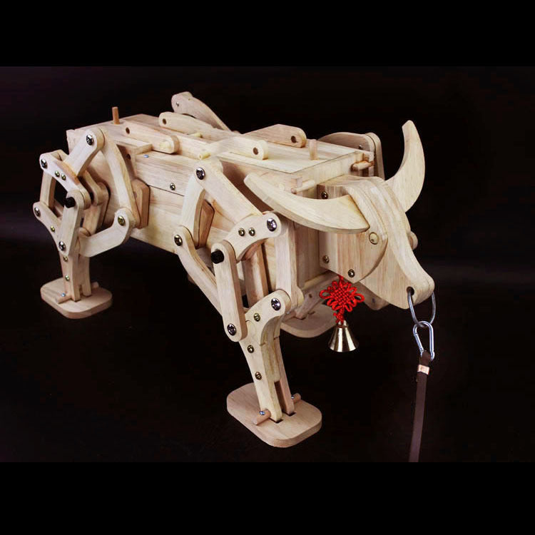 Handmade Three Kingdom Walking Wooden Ox Model Kit 