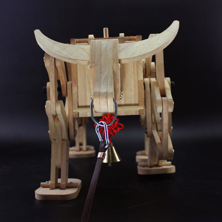 Handmade Three Kingdom Walking Wooden Ox Model Kit 