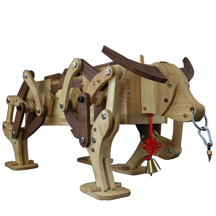 Handmade Three Kingdom Walking Wooden Ox Model Kit 