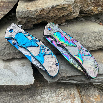 Fantastic Reindeer Folding Knife