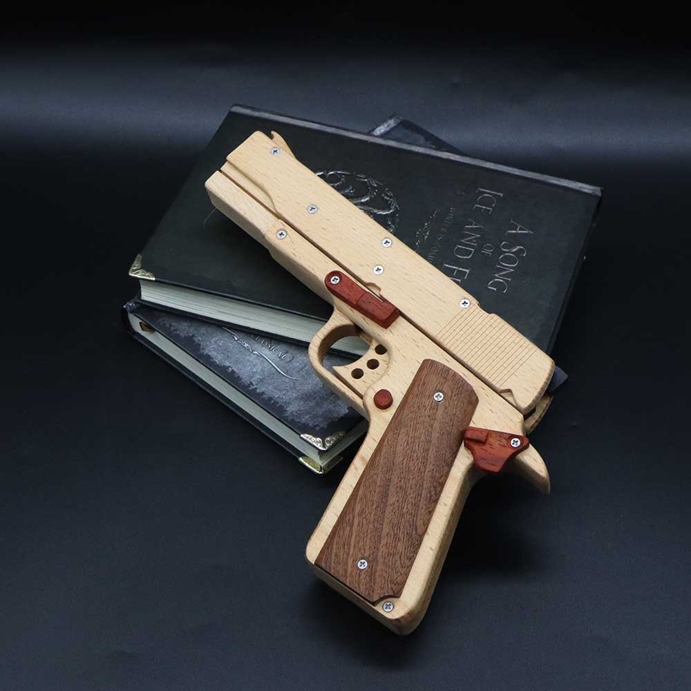 Assembled M1911 Wooden Replica Rubber Band Gun